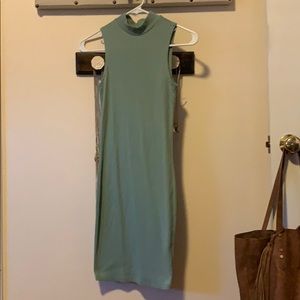 Mint green ribbed dress